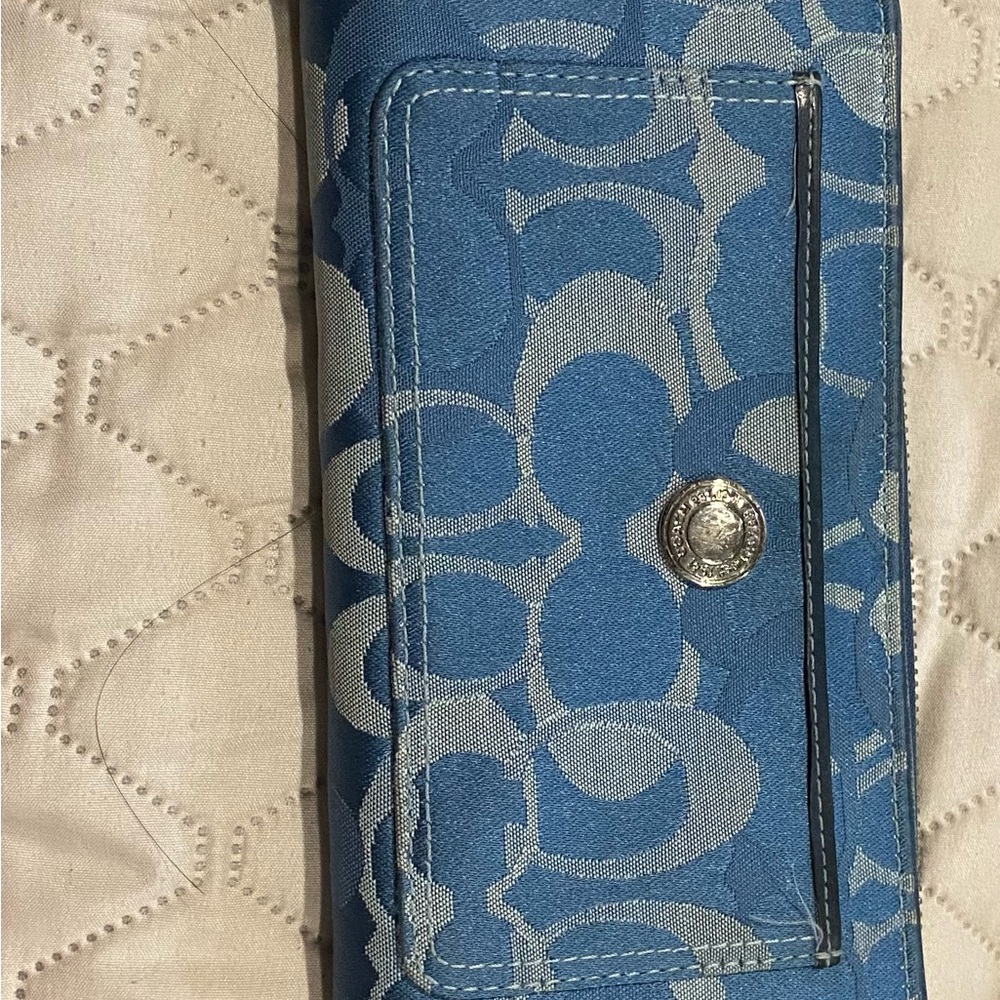 Coach Blue and Gray Wallet